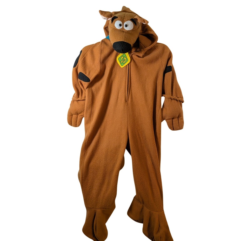 Scooby-Doo Fleece Costume Jumpsuit Brown Medium Hanna-Barbera Cosplay Hooded